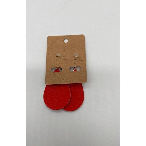 Red Teardrop Fashion Jewelry Earrings Lightweight Gold Hooks For Women - Picture 5 of 6